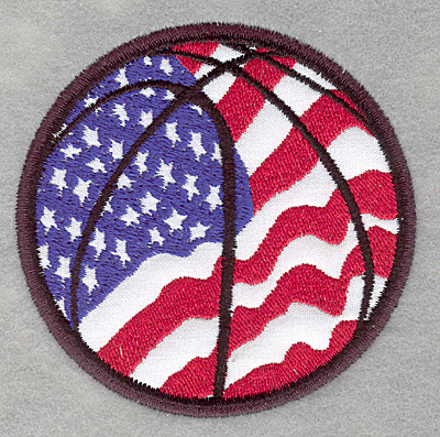 Embroidery Design: Americana basketball3.30w X 3.25
