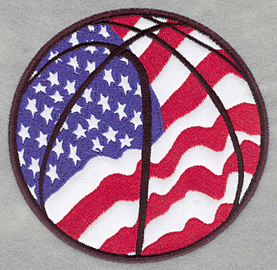 Embroidery Design: Americana basketball applique5.08w X 4.98h