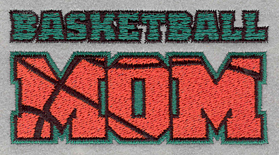 Embroidery Design: Basketball mom3.90w X 2.04h