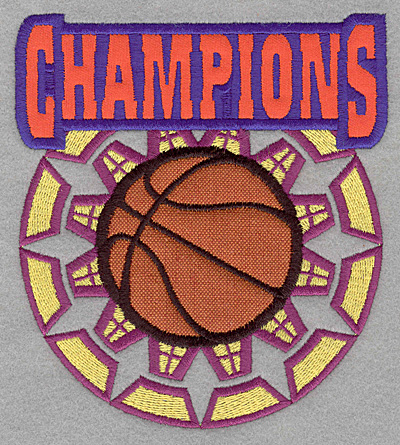 Embroidery Design: Champions with double applique4.99w X 5.54h