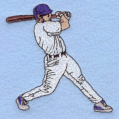 Embroidery Design: Baseball batter 3.11"w X 3.13"h