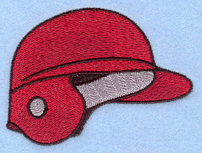 Embroidery Design: Baseball helmet red 3.46"w X 2.56"h
