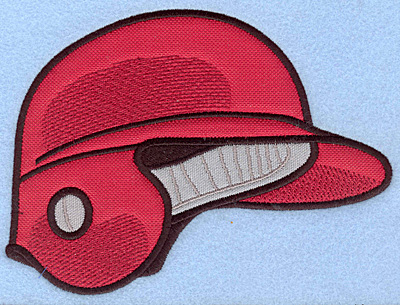 Embroidery Design: Baseball helmet red large double applique 6.73"w X 5.00"