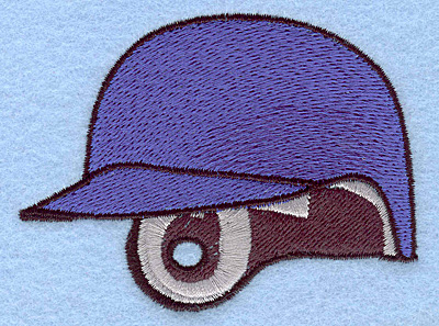Embroidery Design: Baseball helmet blue 3.42"w X 2.56"h