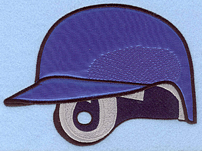 Embroidery Design: Baseball helmet blue large applique 6.75"w X 5.00"h