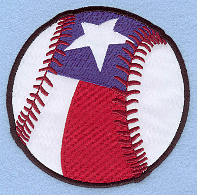 Embroidery Design: Baseball star and stripe large applique 4.93"w X 4.90"h