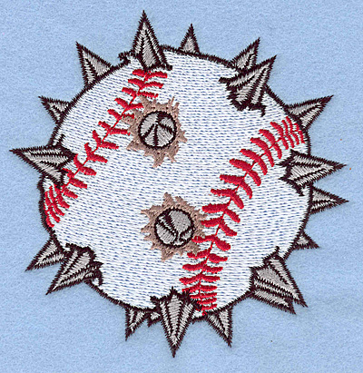 Embroidery Design: Baseball with spikes 3.85"w X 3.90"h