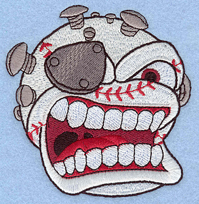 Embroidery Design: Baseball angry 3.60"w X 3.80"h