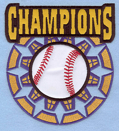 Embroidery Design: Champions large double applique 4.99"w X 5.54"h