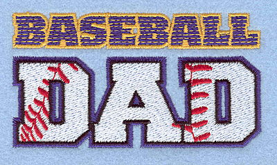 Embroidery Design: Baseball dad 3.90"w X 2.09"h