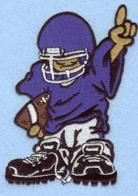 Embroidery Design: Football player 1 large3.65w X 5.00h