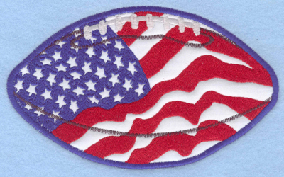 Embroidery Design: Americana Football applique6.51w X 3.96h