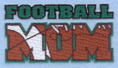 Embroidery Design: Football Mom3.90w X 2.07h