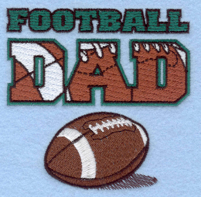 Embroidery Design: Football Dad with football3.89w X 3.88h