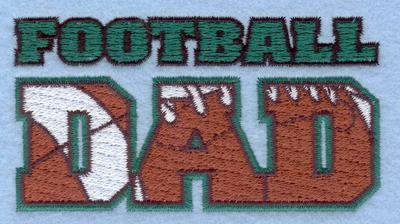 Embroidery Design: Football Dad   3.89w X 2.07h