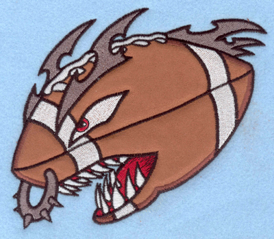 Embroidery Design: Angry football applique5.87w X 5.00h