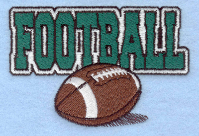 Embroidery Design: Football text with ball3.90w X 2.65h