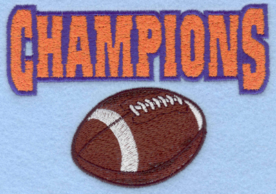Embroidery Design: Champions with ball horizontal5.00w X 3.51h