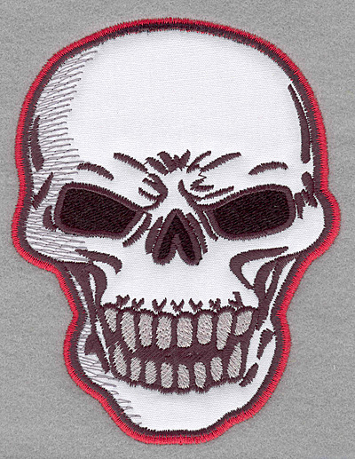 Embroidery Design: Skull A applique 3.81w X 5.00h