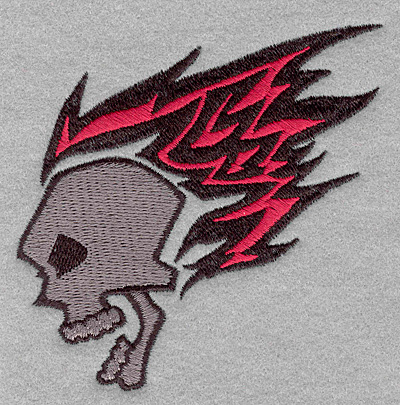 Embroidery Design: Skull with flames3.90w X 3.38h