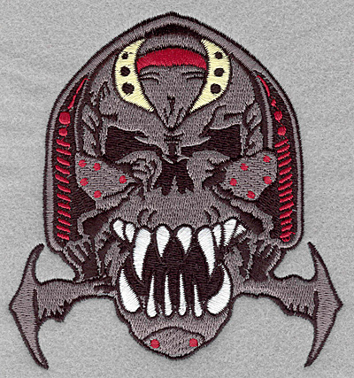 Embroidery Design: Warrior skull large4.67w X 5.00h