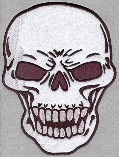Embroidery Design: Skull applique full back7.81w X 10.35h