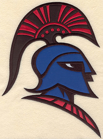 Embroidery Design: Trojan warrior large triple applique 7.50"w X 10.27"h
