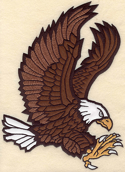 Embroidery Design: Eagle large double applique 7.54"w X 10.30"h