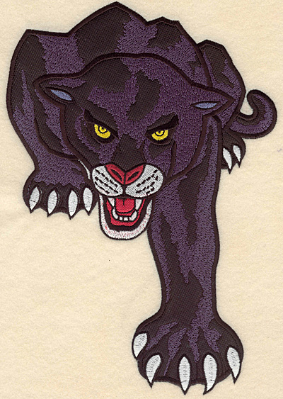 Embroidery Design: Panther large double applique 7.28"w X 10.53"h