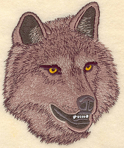 Embroidery Design: Wolf Head medium 4.99"w X 6.00"h