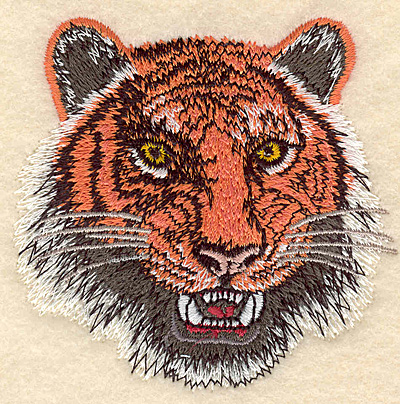 Embroidery Design: Tiger Head small 3.05"w X 3.06"h