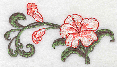Embroidery Design: Lily large Realistic  3.14"h x 5.83"w