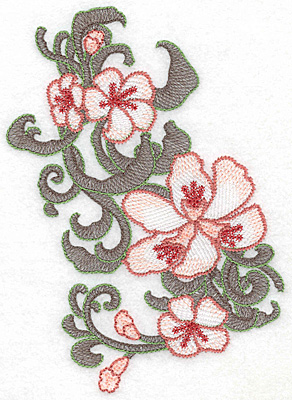 Embroidery Design: Lily cluster vertical Artistic  6.88"h x 4.90"w