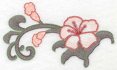 Embroidery Design: Lily large Artistic  3.36"h x 5.83"w