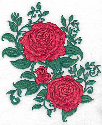 Embroidery Design: Rose trio large 8.82w X 7.36h