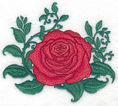 Embroidery Design: Single rose large5.66w X 5.00h