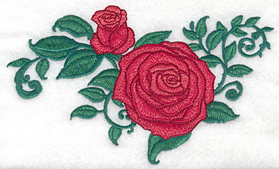 Embroidery Design: Rose and bud large6.96w X 4.20h