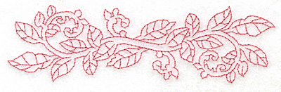 Embroidery Design: Rose leaves straight redwork large 5.83w X 1.70h