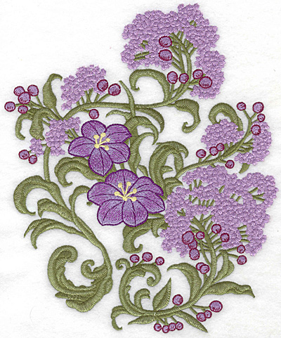 Embroidery Design: Spring Blooms B realistic 9.00w X 7.41h