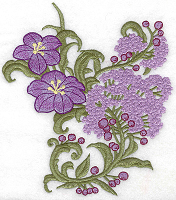 Embroidery Design: Spring Blooms C realistic large 6.11w X 6.93h