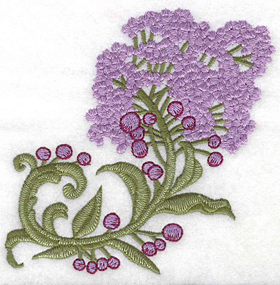 Embroidery Design: Lilac bloom realistic large 4.98w X 4.97h
