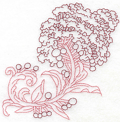 Embroidery Design: Lilac bloom redwork large 4.98w X 4.99h