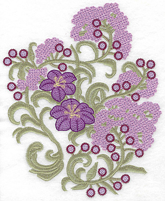 Embroidery Design: Spring Blooms B artistic 9.17w X 7.48h