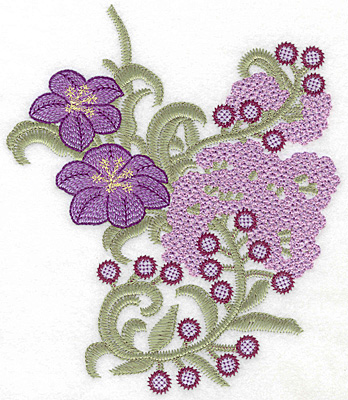 Embroidery Design: Spring Blooms C artistic large 6.15w X 7.23h