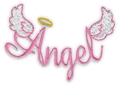 Embroidery Design: Angel3.38" x 2.5"