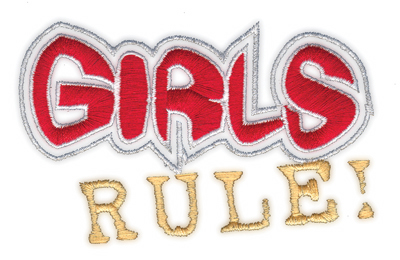 Embroidery Design: Girls Rule!4.19" x 2.67"