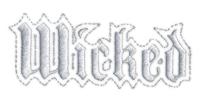 Embroidery Design: Wicked3.94" x 1.61"