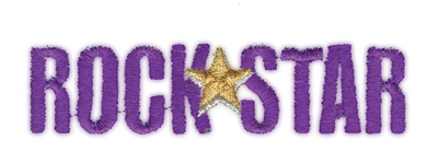 Embroidery Design: Rock Star3.96" x 1"