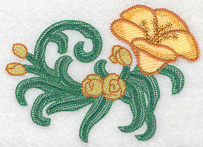 Embroidery Design: Yelow trumpet large artistic  3.86"h x 5.25"w
