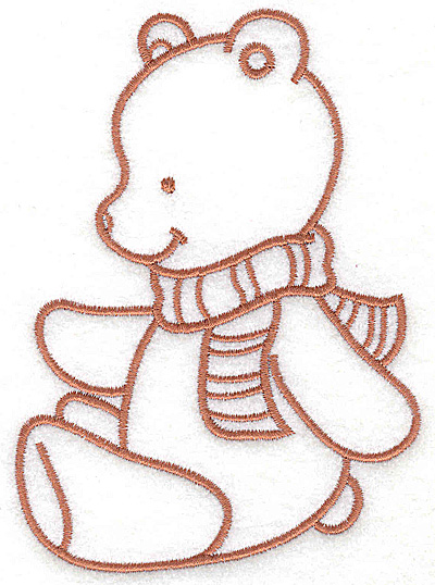 Embroidery Design: Bear wearing scarf large 3.59w X 4.94h